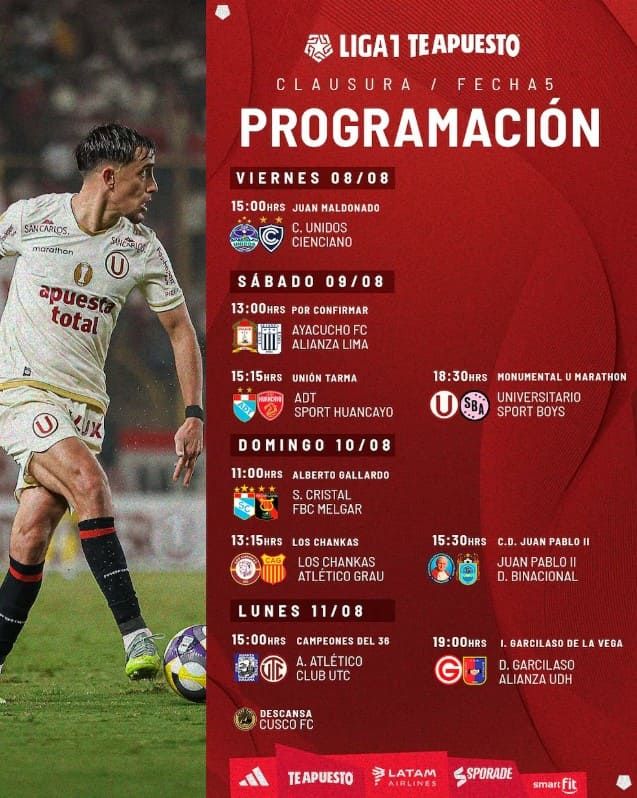 Jornada 5 Clausura 2025 Liga 1 Te Apuesto
